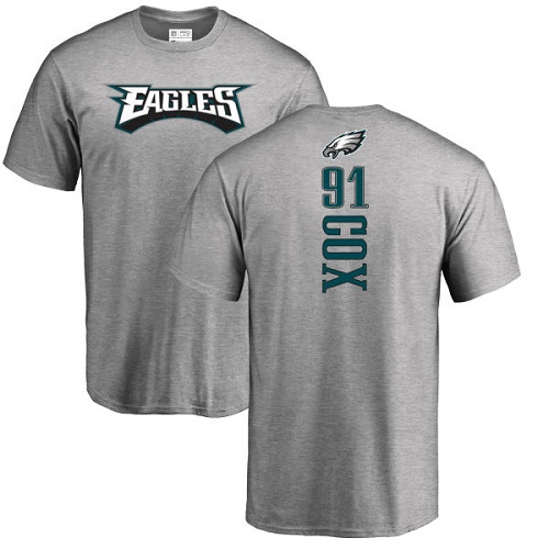 Men Philadelphia Eagles #91 Fletcher Cox Ash Backer NFL T Shirt->youth nfl jersey->Youth Jersey